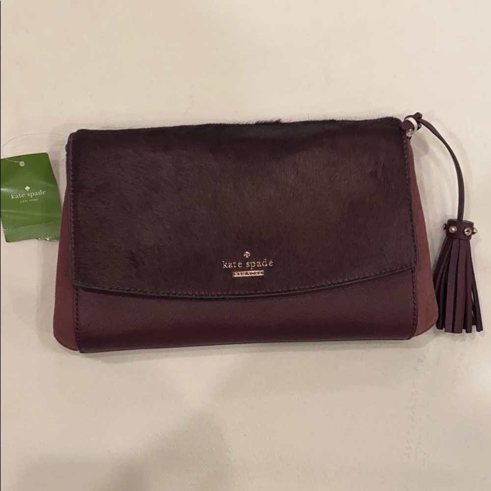 NWT Kate Spade Laurel Way Haircalf Deepplum Bag